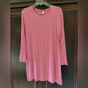 Red and White Striped Old Navy Luxe Tunic Top